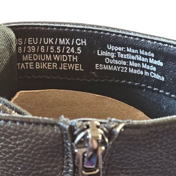 KENNITH COLE REACTION TATE Faux Leather Rhinestone Womens Motorcycle Boots NIB 8 - Picture 14 of 16